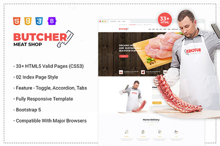 Butcher - Meat Shop eCommerce HTML, a Bootstrap Template by Webstrot Technology