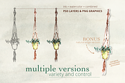 Watercolor Hanging Plant Sky Garden, an Illustration by plaidGecko (Thumbnail 4 of 8)