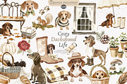 dachshund clipart cozy dog png, a Decorative Illustration by Patishop Art (Thumbnail 1 of 10)