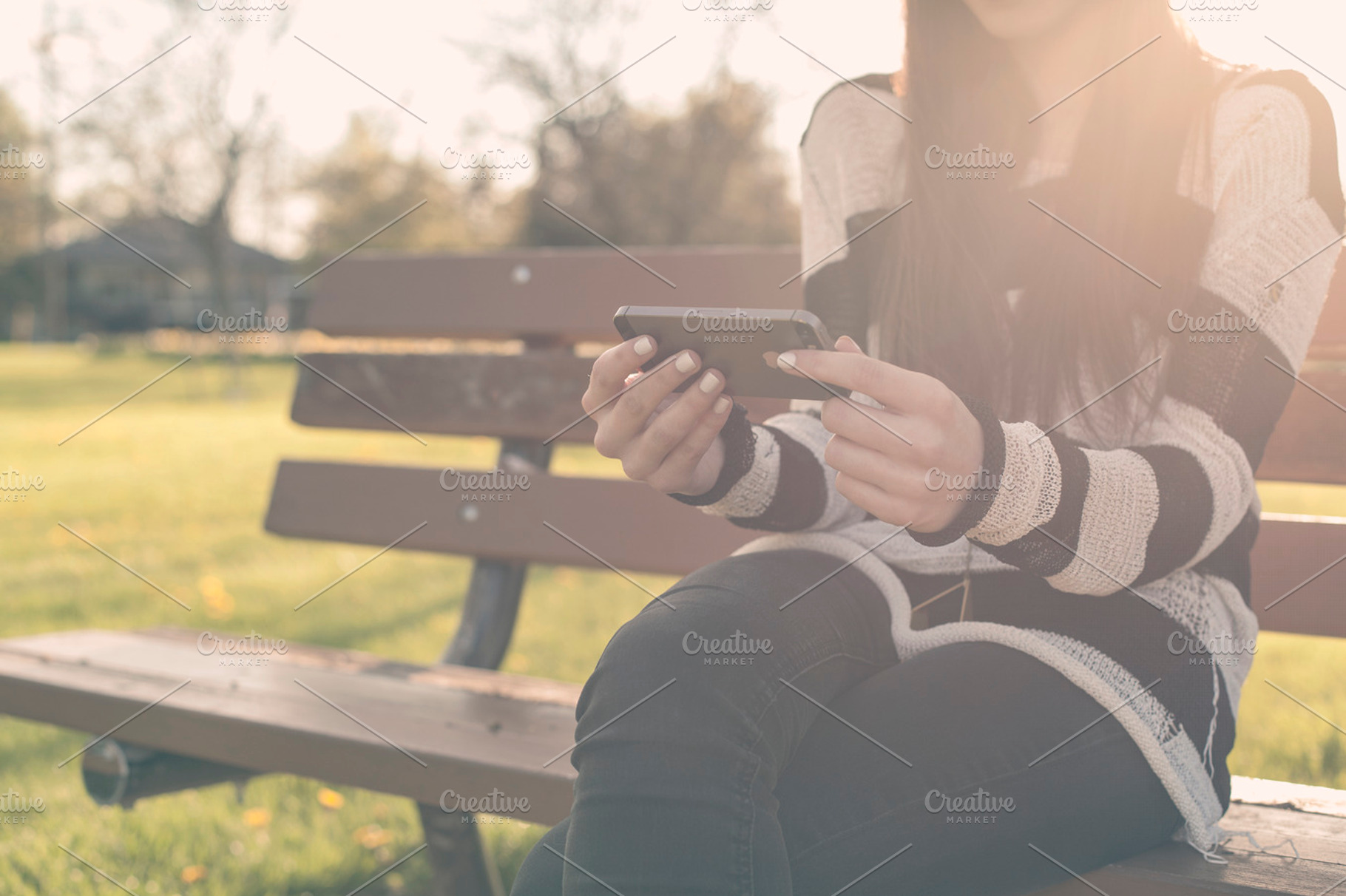 Woman Holding Iphone5S