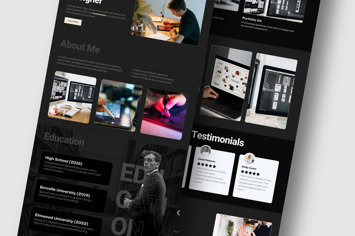 Canva Portfolio Website Template, a Websites & App Template by Snapybiz (Photo 4 of 11)