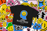 Trippy Acid Cartoon Sticker Pack, an Object Graphic by BonkiStudio (Thumbnail 3 of 4)