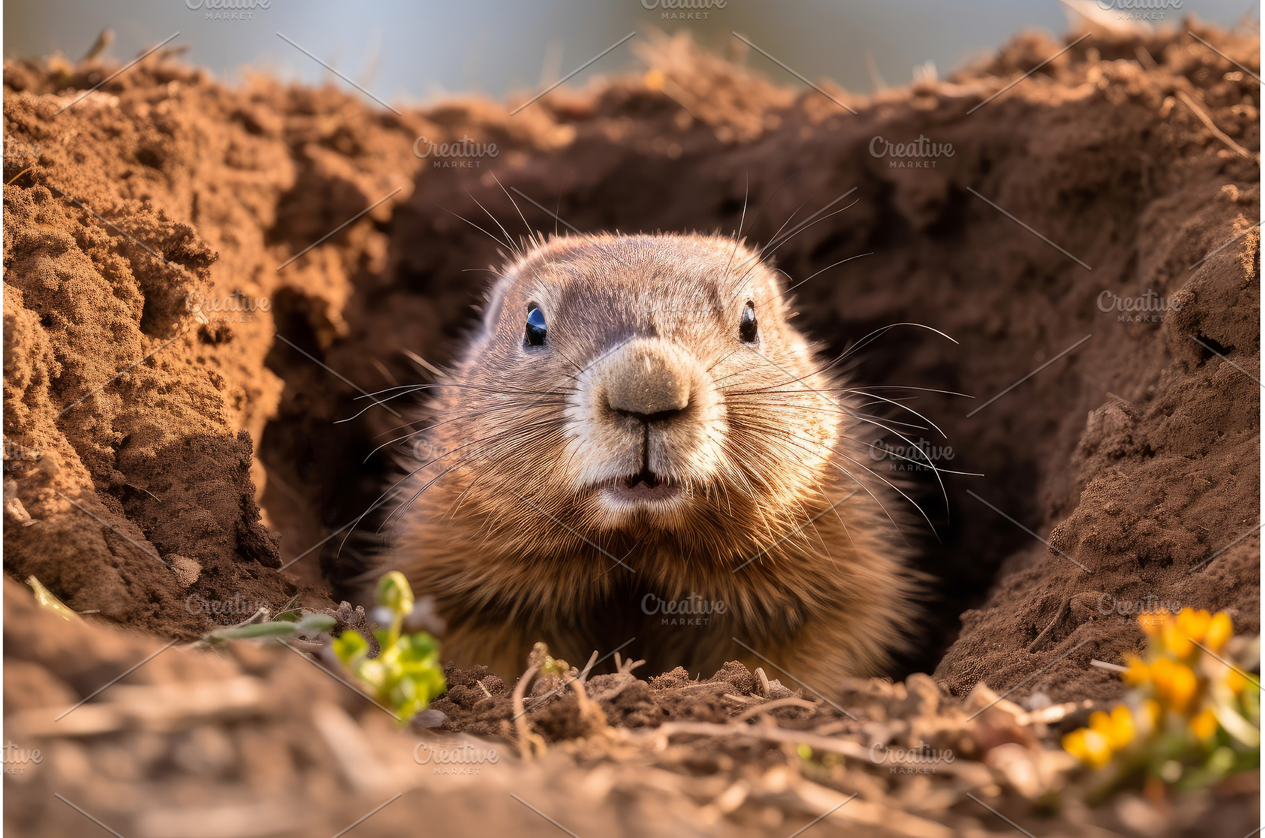 Subterranean Groundhog animal house, an Animal Photo by Ylivdesign