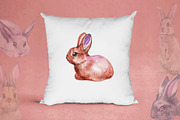 10 watercolor & ink bunnies clipart, an Animal Illustration by NataliMiasStore (Thumbnail 4 of 5)