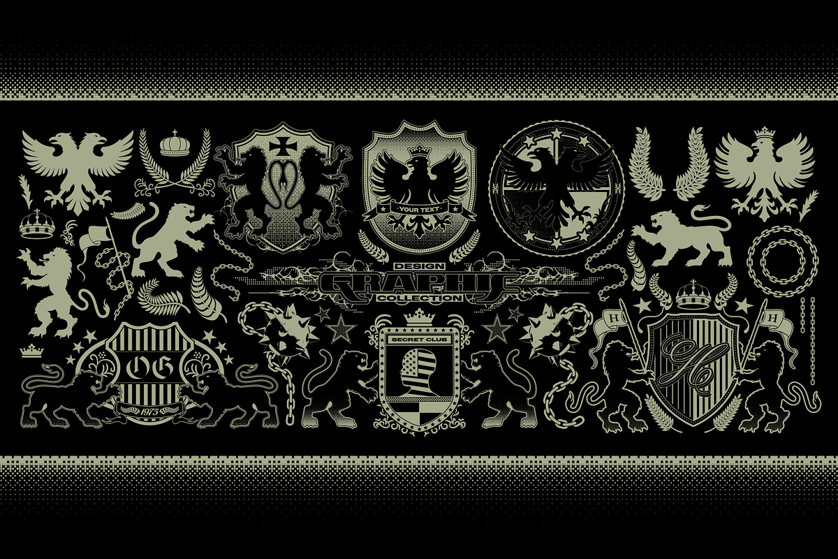 STREETWEAR HERALDIC GRAPHIC SET, an Object Graphic by BonkiStudio (Photo 1 of 11)