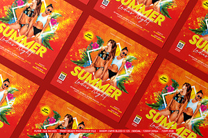 Summer Party Flyer, a Flyer Template by iDoodle Studio