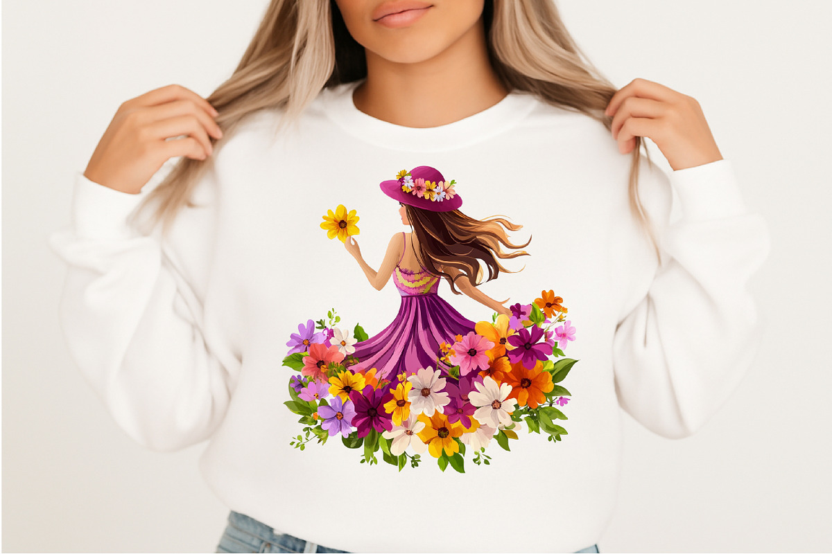 Whimsical Easter Girl Clipart, an Illustration by Craft Nest (Photo 8 of 9)