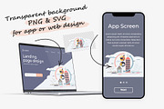 6 Hybrid Work Concepts, a Person Illustration by VectorMine (Thumbnail 5 of 6)