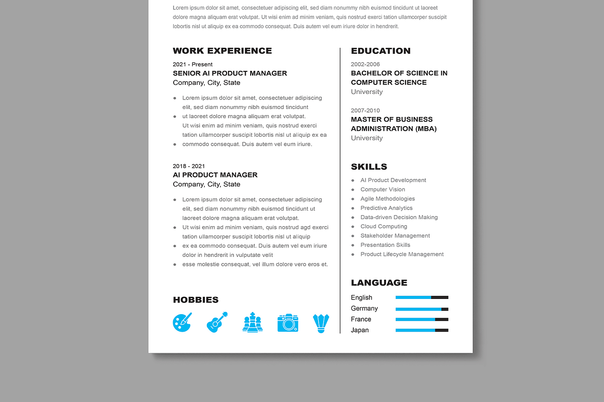 Resume Template, a Resume Template by MightyDesign (Photo 5 of 8)