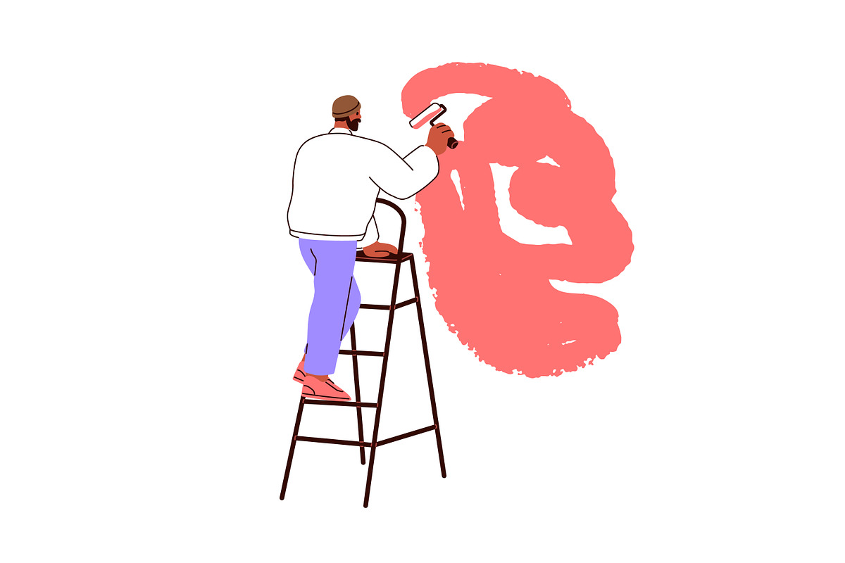 People painting, decorating wall set, a Person Illustration by Good Studio (Photo 6 of 6)