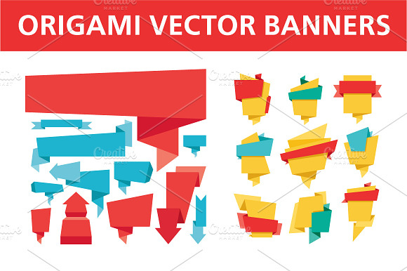Origami Vector Banners