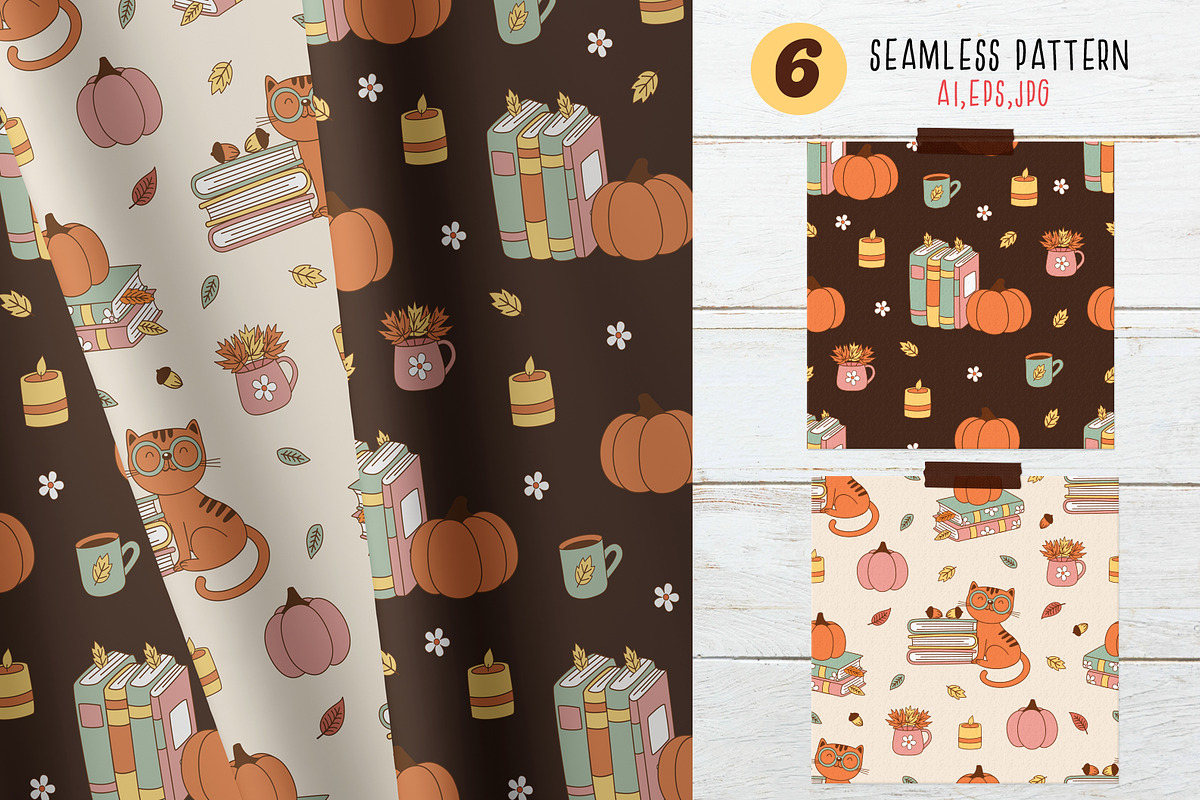 Cozy Autumn Books Clipart Bundle, an Object Illustration by NataKa (Photo 7 of 10)