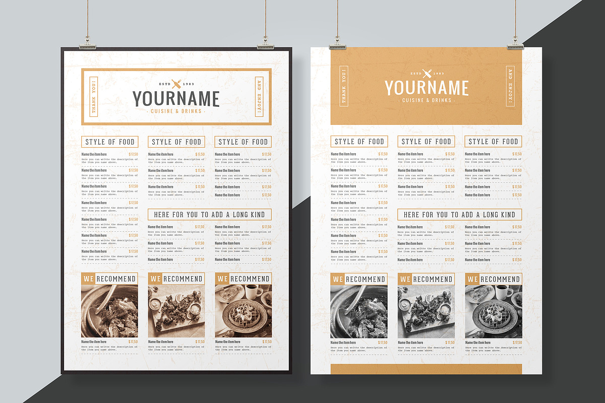 Classy Food Menu 8 Template, a Brochure Template by Luuqas Design