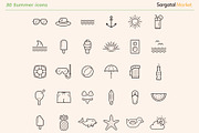 Four Seasons Outline Icons BUNDLE, an Icon by Sargatal (Thumbnail 4 of 7)