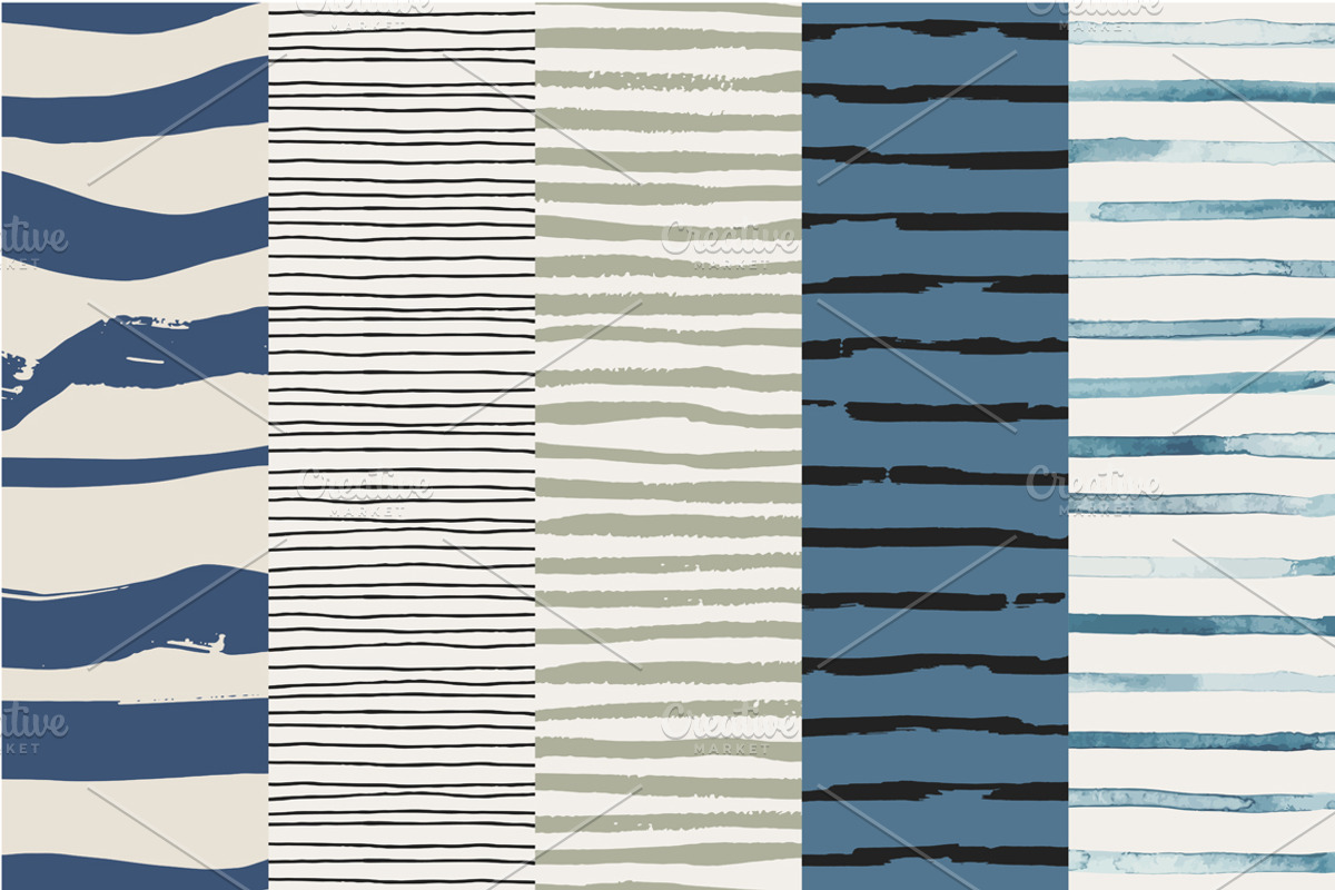 Stripes and waves seamless patterns, a Pattern Graphic by Magnia (Photo 2 of 7)