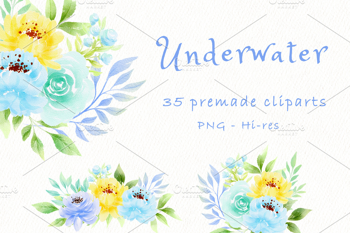 UNDERWATER SEA CLIPART, an Animal Illustration by heyiamalice (Photo 2 of 13)