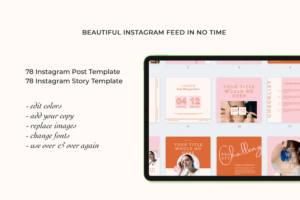 Instagram Beauty Creator, a Social Media Template by Kseniia_Design (Photo 2 of 10)