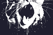 Cute Cat In Grunge Or Graffiti Style, an Animal Illustration by Black White Mouse Design (Thumbnail 3 of 3)