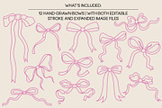 Ribbons & Bows Line Art Clipart, an Object Graphic by Ashley Katrina (Thumbnail 2 of 4)