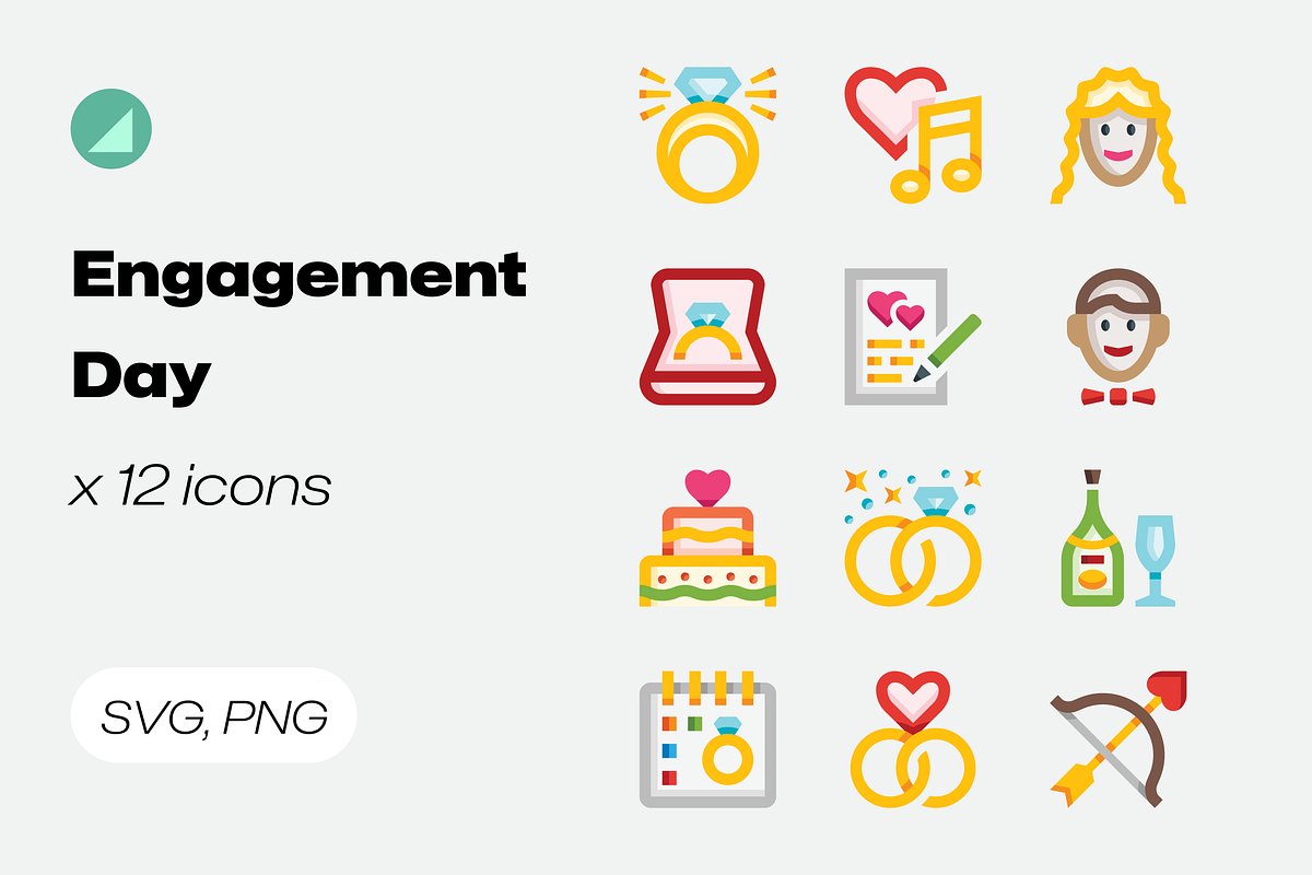 Basicons / Wedding / Engagement Day, a Duotone Icon by Danil Polshin