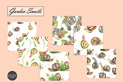 Watercolor Snail Seamless Patterns, an Animal Illustration by OlDm_Shop (Thumbnail 8 of 10)