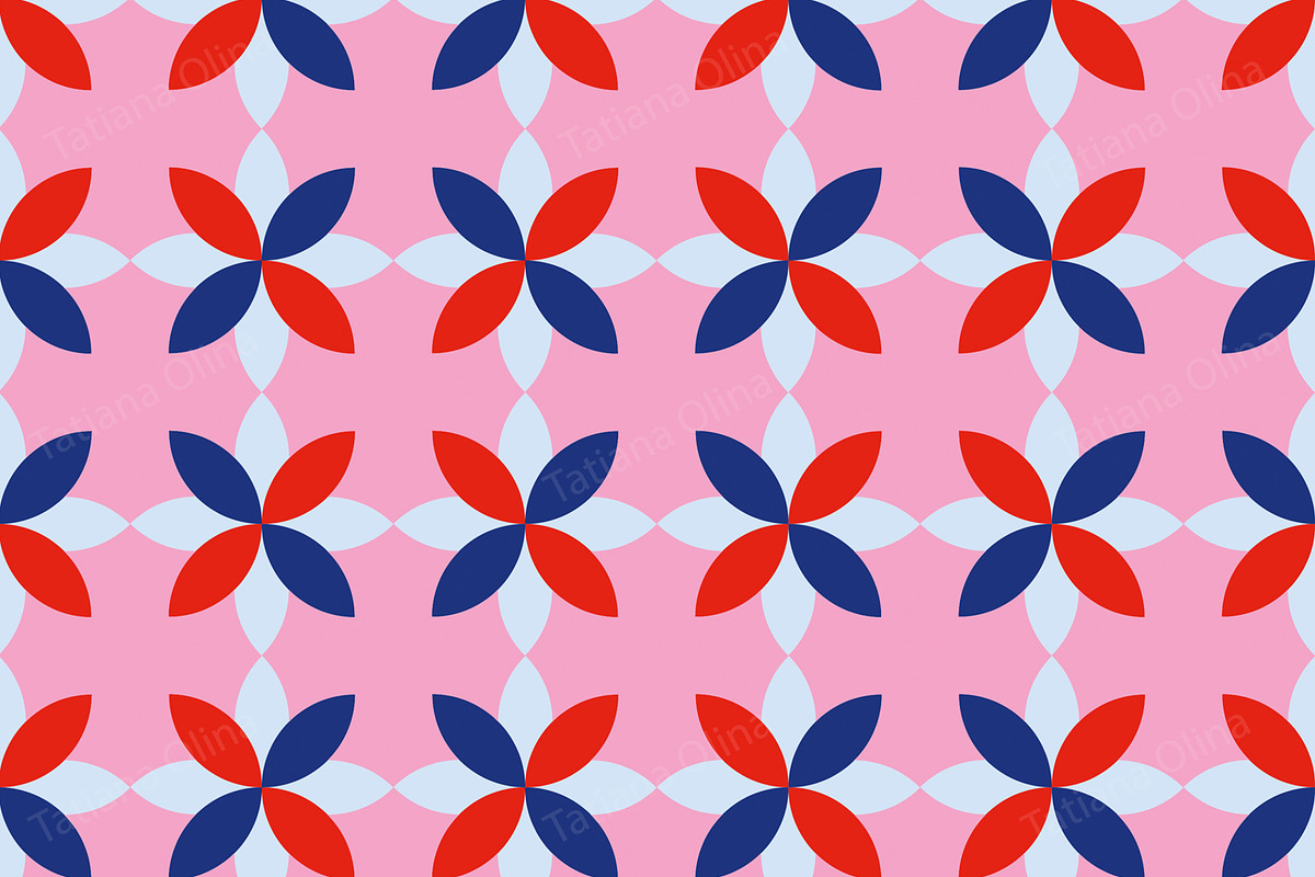 Pink Floral Geometrical Pattern, a Pattern Graphic by Art's and patterns (Photo 4 of 4)