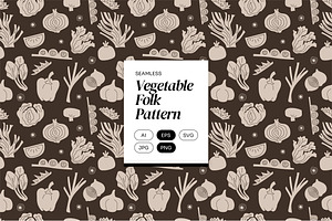 Vegetable Folk Pattern, a Pattern Graphic by Neermana