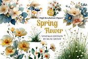 Spring Flower Clipart, an Illustration by DreamArtGraphic (Thumbnail 1 of 4)