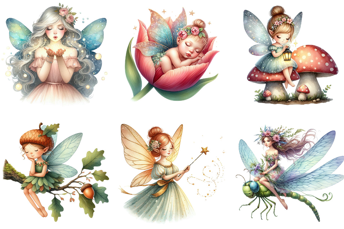 Fairytale Fairy Clipart, an Illustration by DreamArtGraphic (Photo 2 of 5)