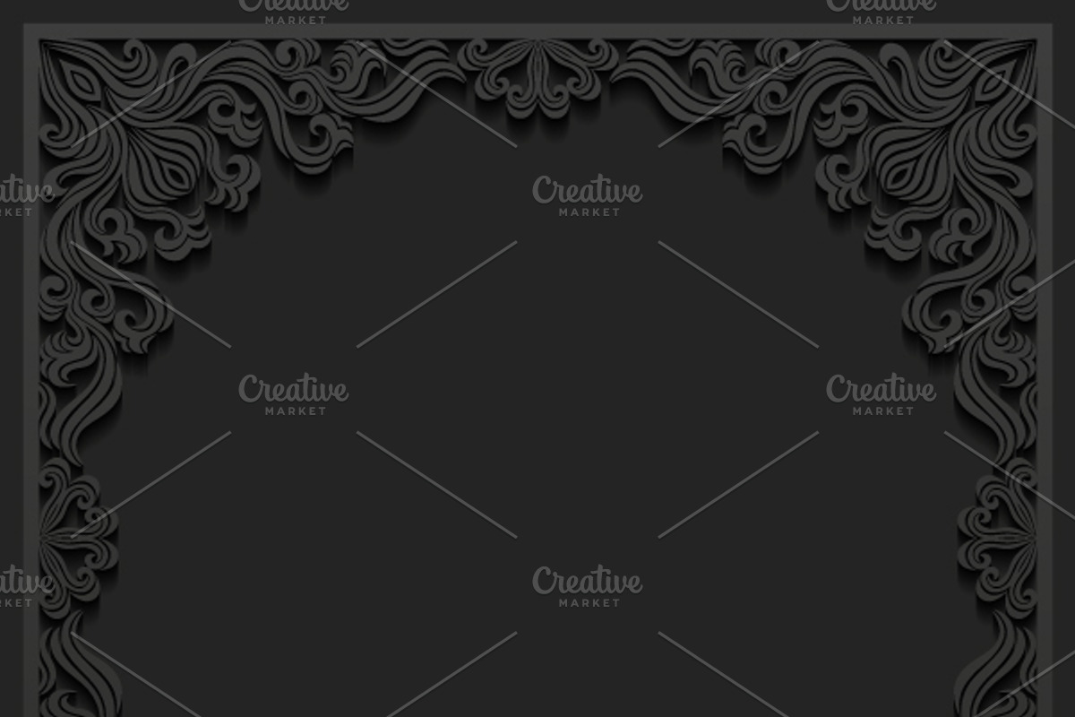 Set of paper floral frames preview 2
