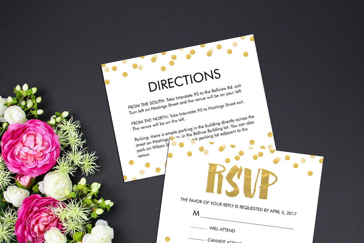 Gold Confetti Wedding Suite, a Stationery Template by Inkberry Creative (Photo 3 of 5)