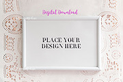 white horizontal frame mockup 11x17, a Print Template by Leo Flo Mockups (Thumbnail 1 of 5)