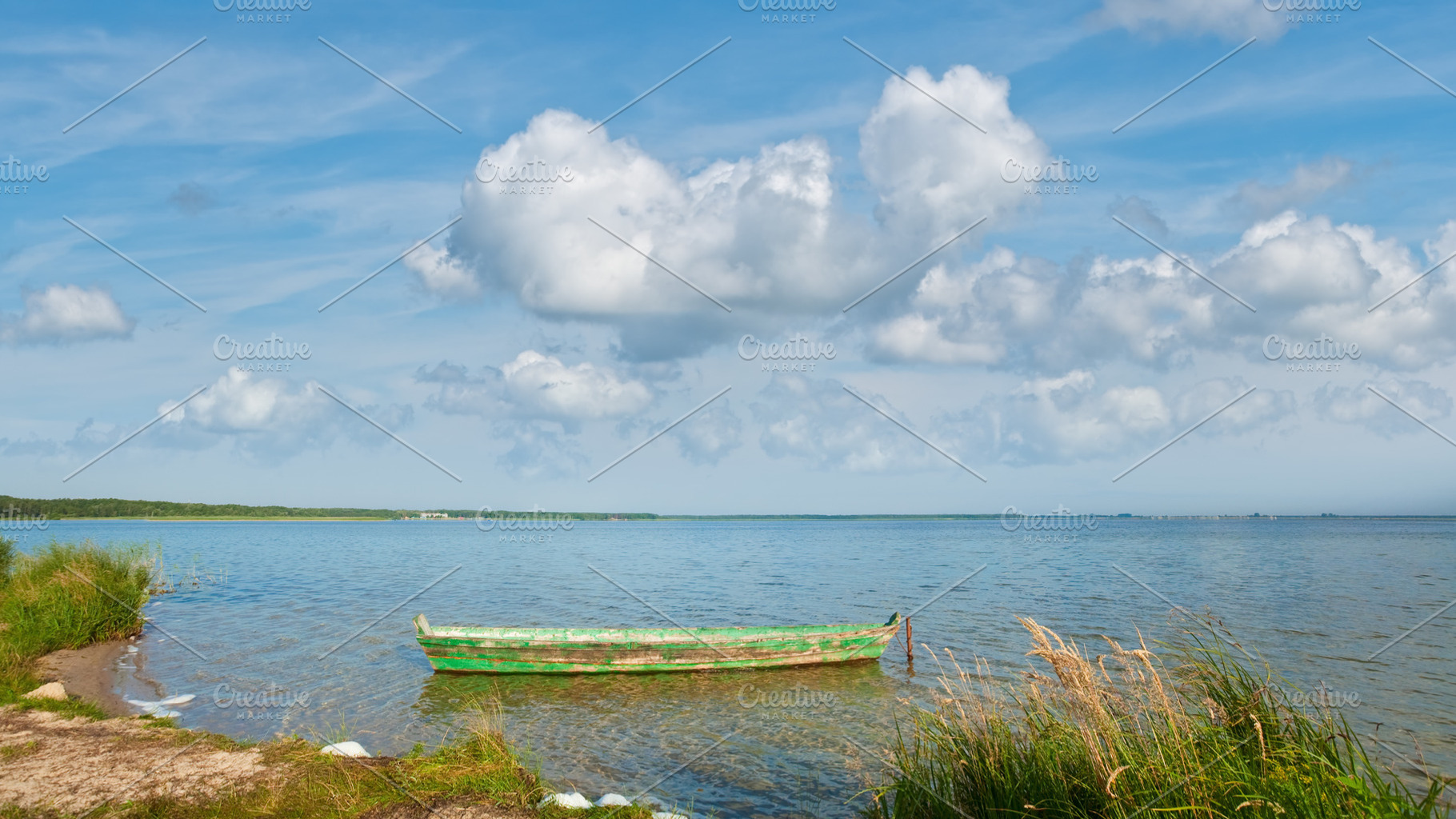 boat on summer lake bank, a Nature Photo by YuriyB