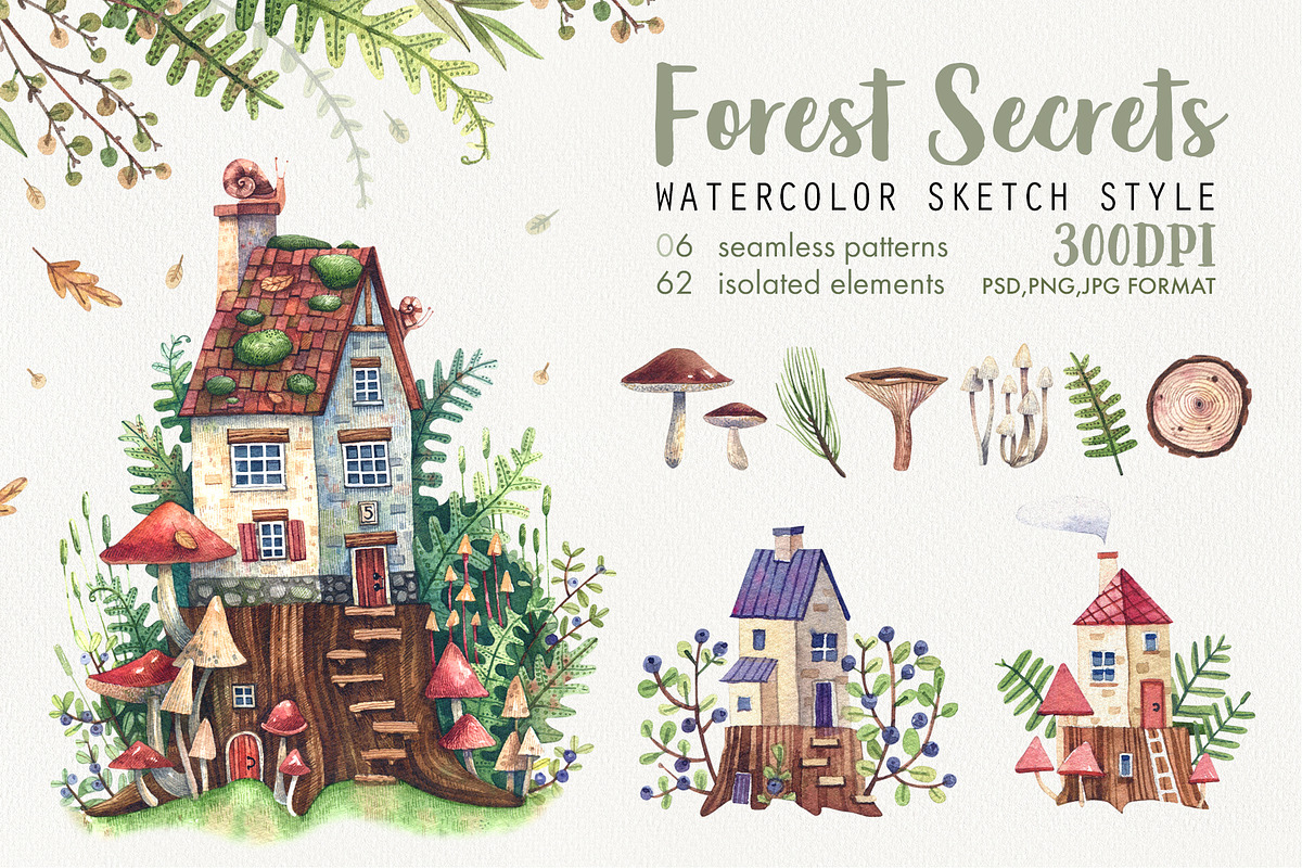 Forest Secrets, an Illustration by Watercolor by Tonia Tkach (Photo 1 of 7)