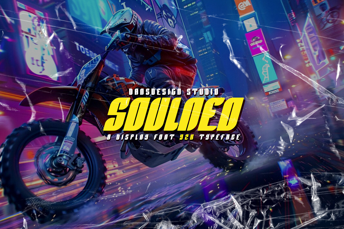 Soulneo Display Y2k Typeface Font, a Sans Serif Font by dansdesign (Photo 11 of 12)