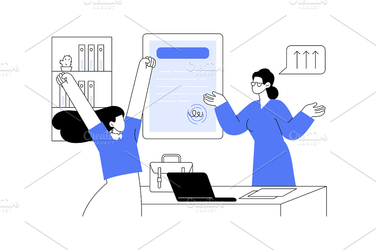 Getting promoted isolated cartoon, a Person Illustration by Visual Generation