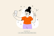 Young Girl Selfie with Sparkles, a Person Illustration by Partikusi Design (Thumbnail 2 of 3)