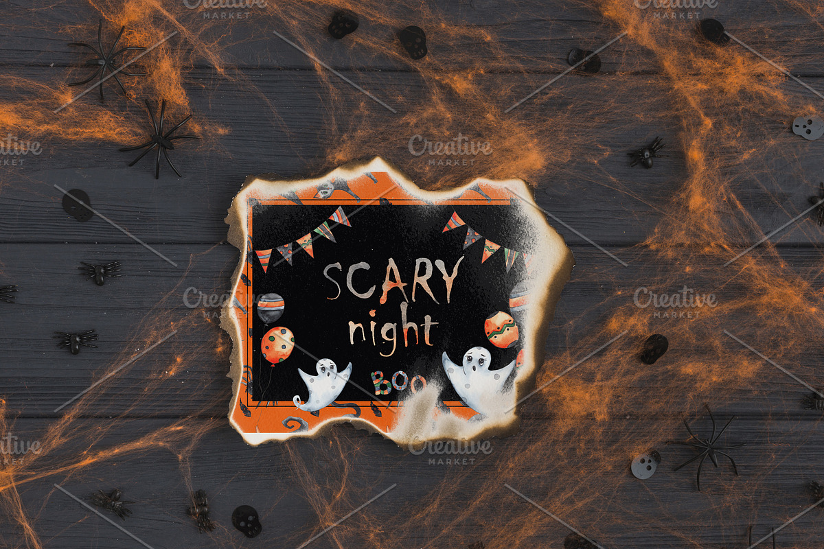 Halloween party. Watercolor set, an Object Graphic by Ana-Sakuta (Photo 9 of 14)