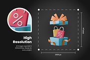 Black Friday Icon Set, an Object 3D Model by Flat Icons (Thumbnail 4 of 8)