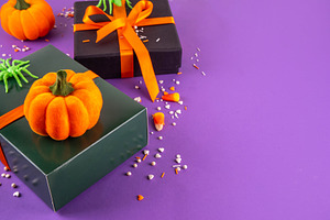 High colored bright Halloween greeting card background, Hallowee
