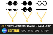 Pixel Sunglasses Set - Retro 8-bit, an Emoji Icon by MarkoBabii (Thumbnail 1 of 4)