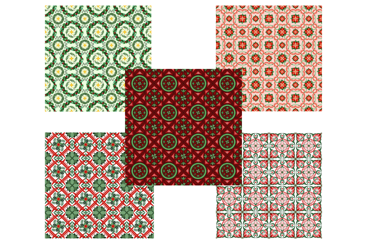 Christmas Tiles seamless patterns, a Pattern Graphic by AkiraVilla (Photo 3 of 7)