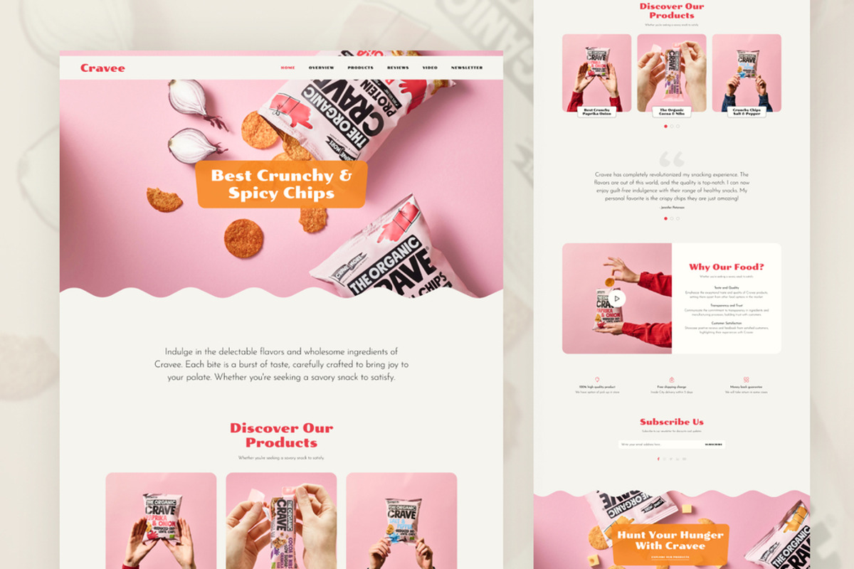 Cravee – Tailwind CSS Landing Page, a HTML Template by TemplatesJungle (Photo 1 of 2)