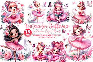 Watercolor Pink Ballerina Clipart, a Person Illustration by Creative Arslan