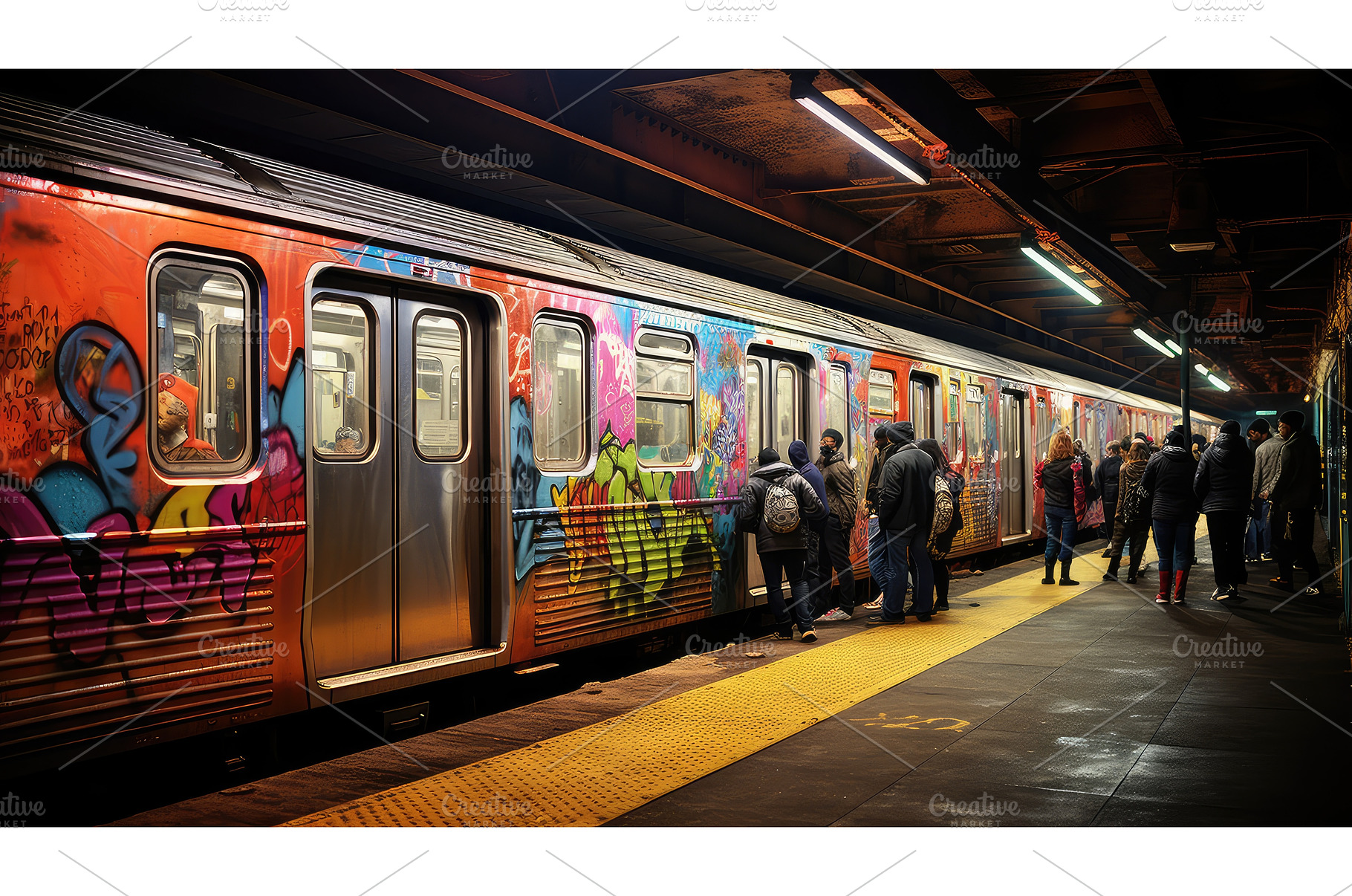 train brooklyn subway ai generated, a Transportation Photo by pikepicture