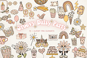 Groovy Retro Daisy Clipart Bundle, a Graphic by Murphy & Frank (Thumbnail 1 of 9)