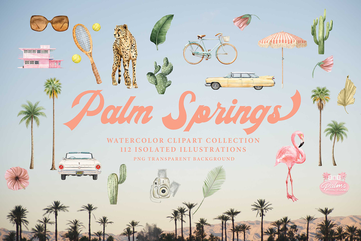 Palm Springs Watercolor Collection, a Graphic by Paper Flowers Studio (Photo 1 of 8)