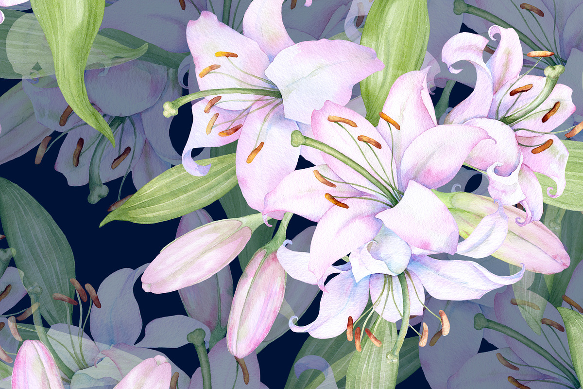 Watercolor clipart white lilies, an Illustration by EshaStudio (Photo 9 of 11)