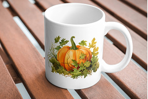 Orange Pumpkins Flowers PNG Clipart