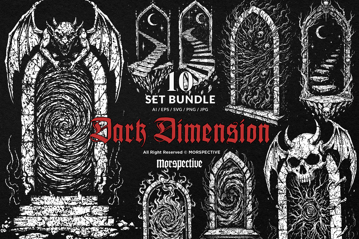 10 Bundle Dark Art Dimension Door, an Illustration by Morspective (Photo 1 of 7)